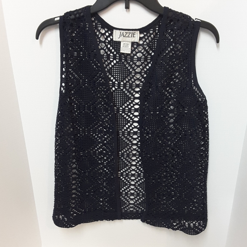 Navy Blue Lacy Vest sz Med